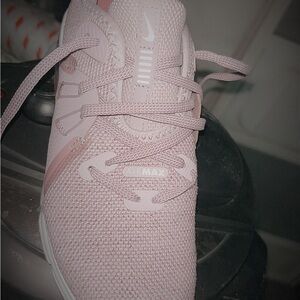 Pink Athletic Shoes with Knit Fabric Upper